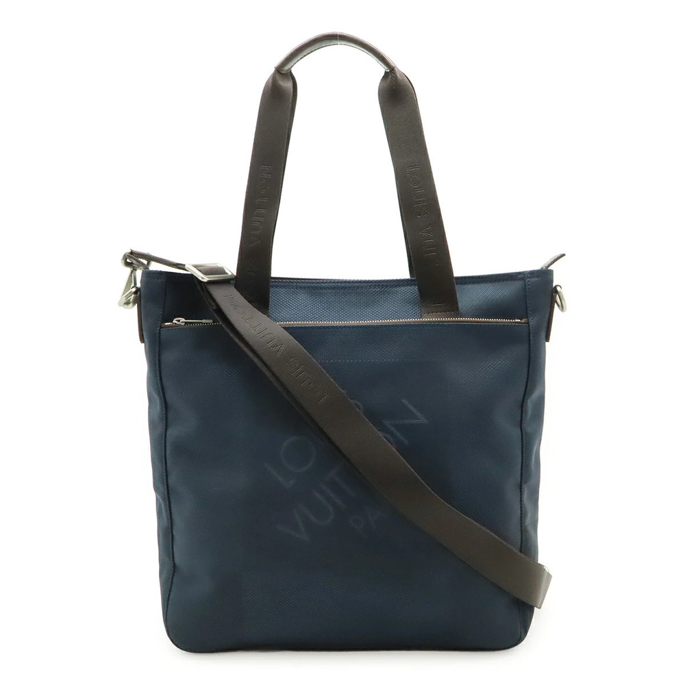 LOUIS VUITTON Damier Geant Jongleur Tote Bag Crossbody Blue Ocean Navy Blue